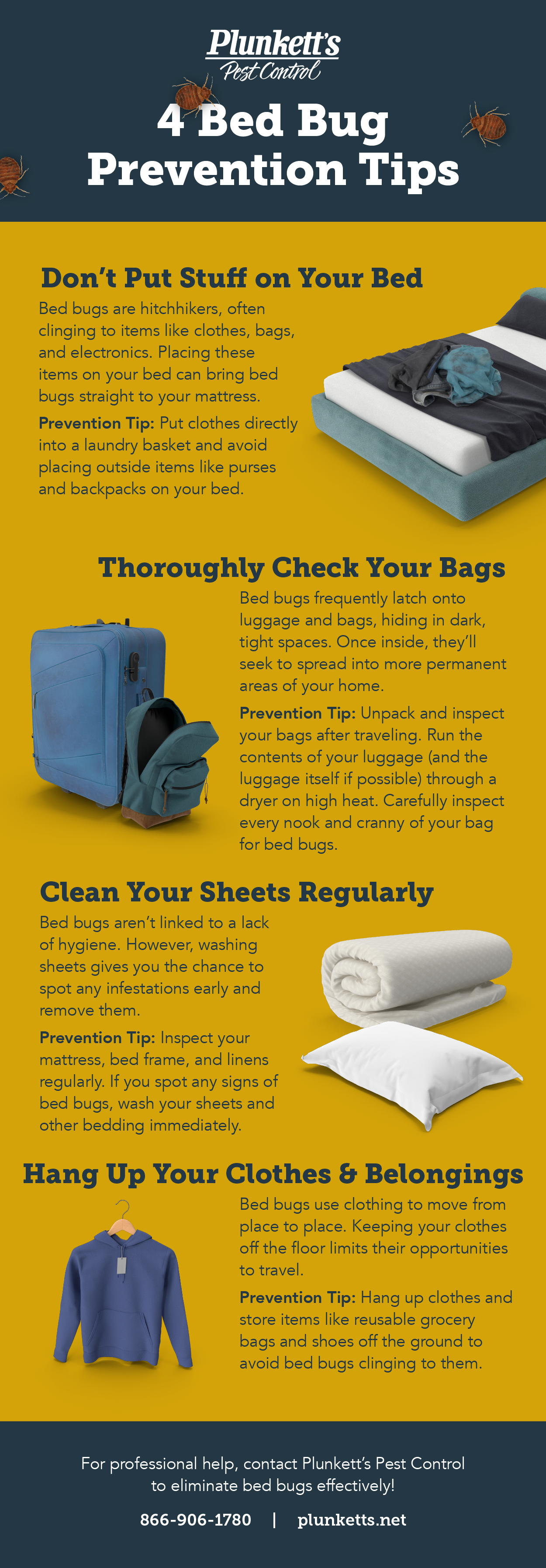 4 bed bug prevention tips infographic